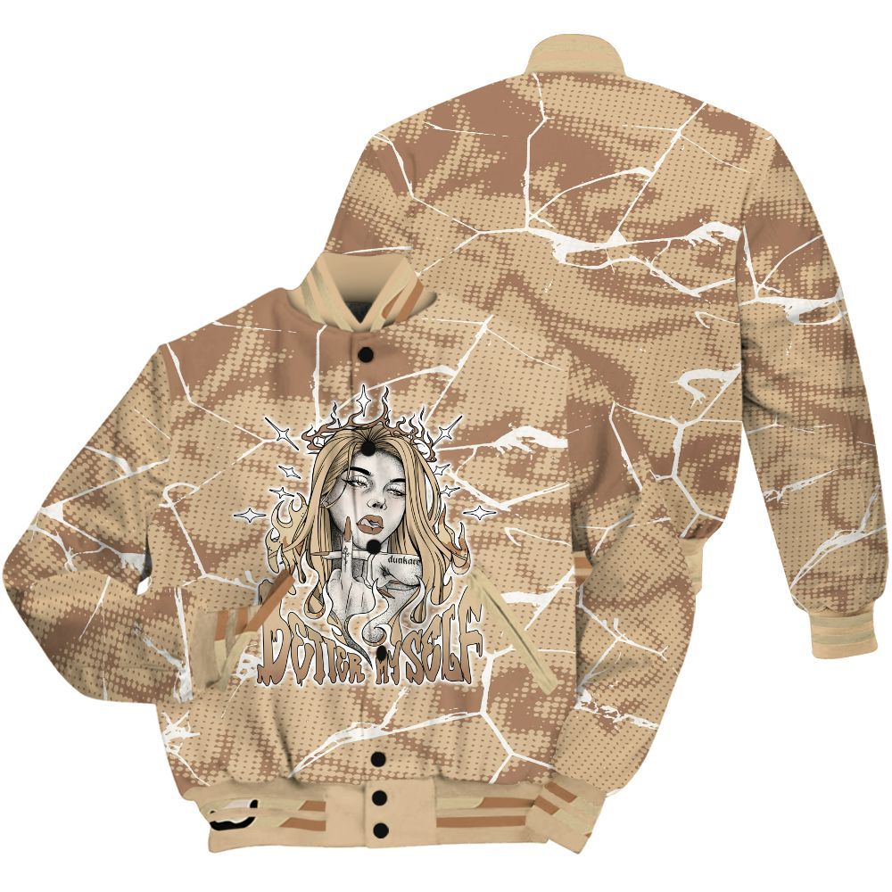 Varsity Jacket To Match Desert Camo 3s Shirt - My-Self Crack Unique All Over Print