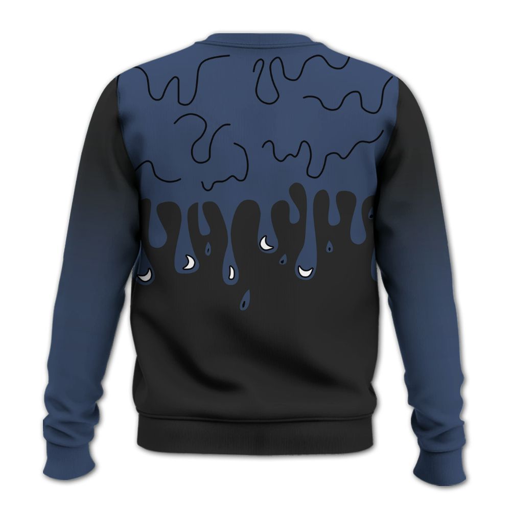 Sweatshirt To Match Diffused Blue 3s - Snake Trust No One Drip All Over Print