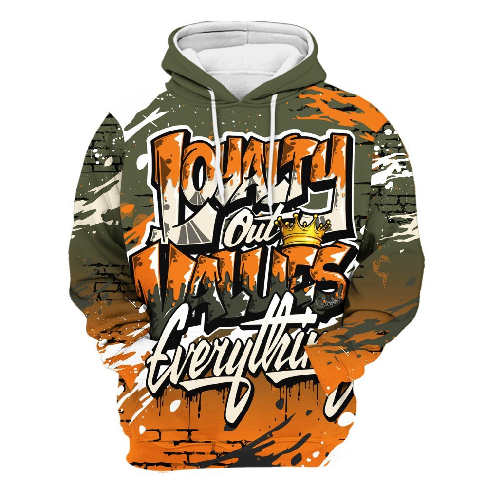 Hoodie To Match Retro Undefeated 4s - Values Of Loyalty Drip All Over Print