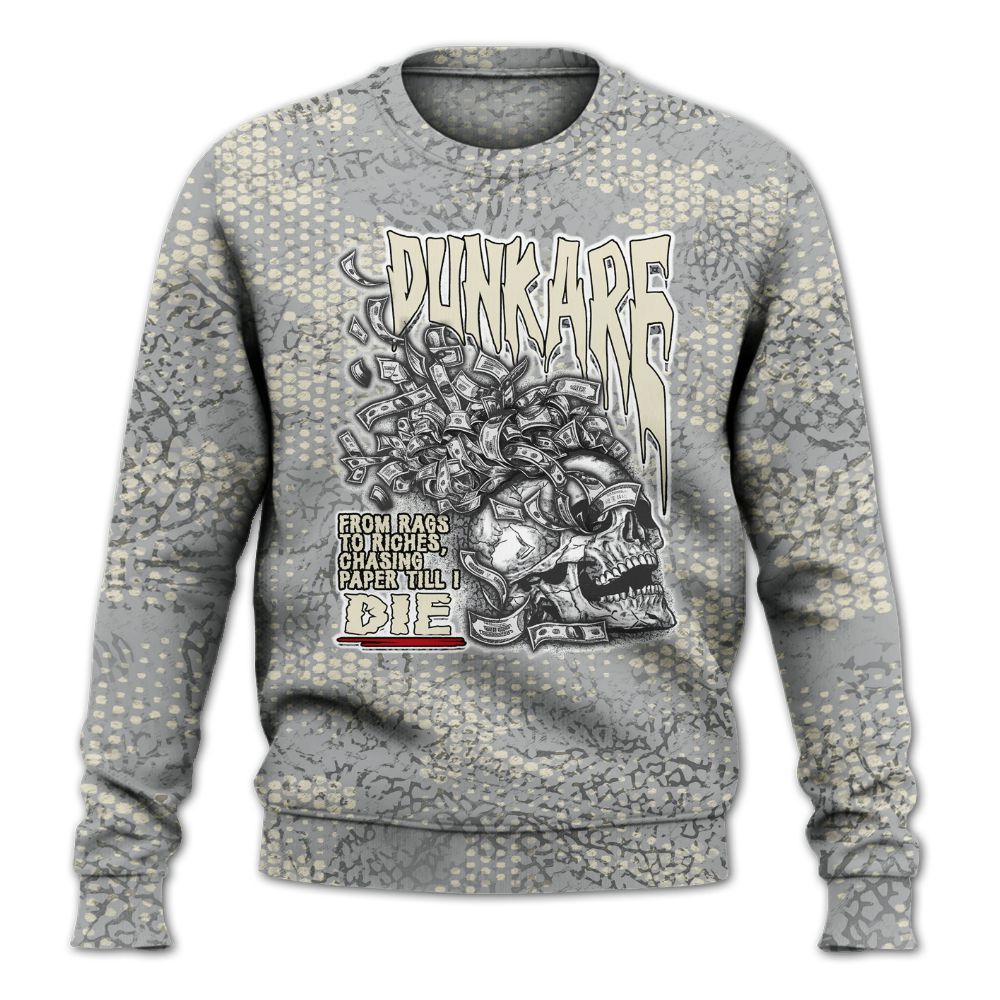 Sweatshirt To Match Cement Grey 3s - From Rags To Riches All Over Print