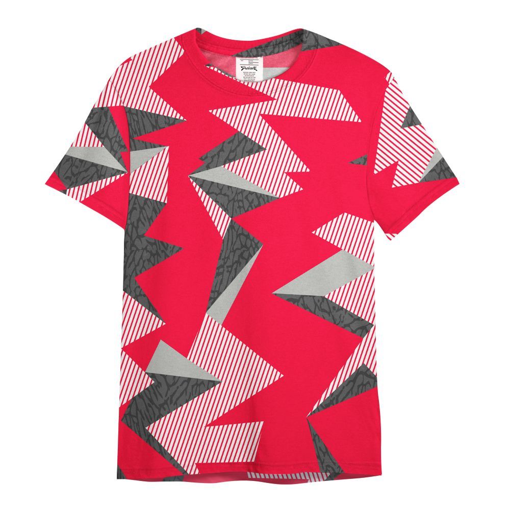 Shirt To Match Retro Fire Red 3s - Geometric Camouflage Pattern All Over Print