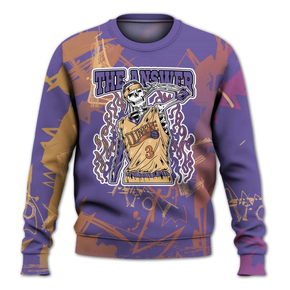 Sweatshirt To Match Book Sunset 1s - Allen Answer Skeleton Messyz All Over Print