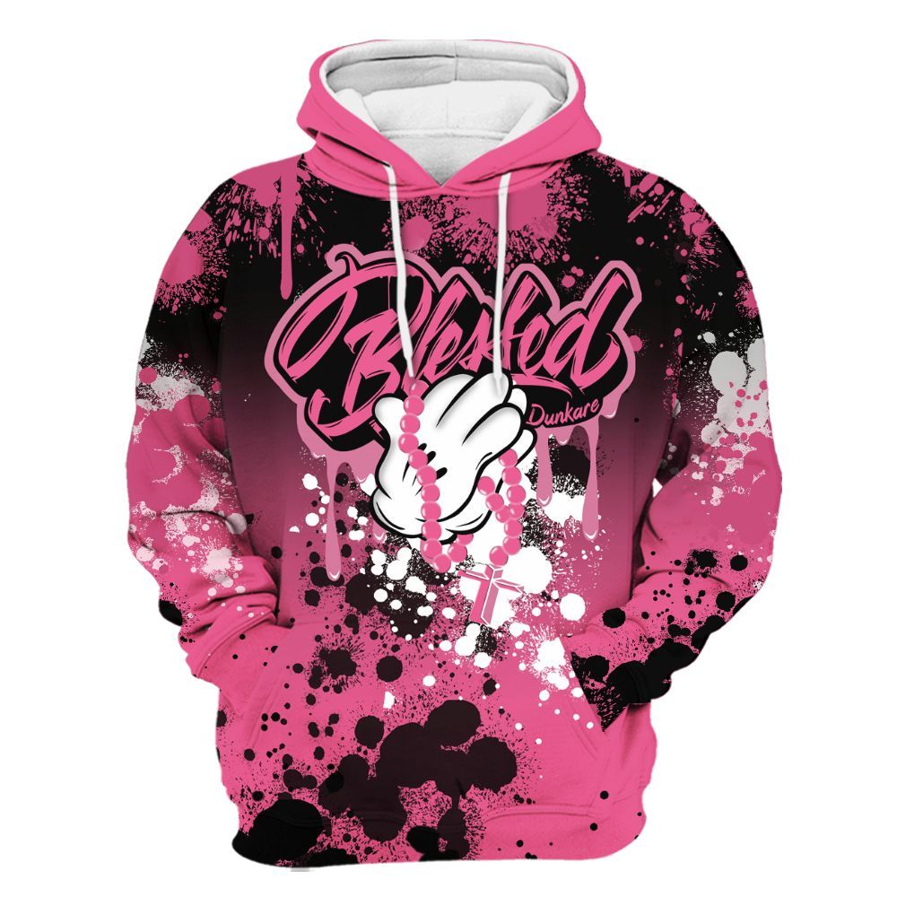 Hoodie To Match Air Max SNDR Hyper Pink - God Blessed Ink Drip All Over Print