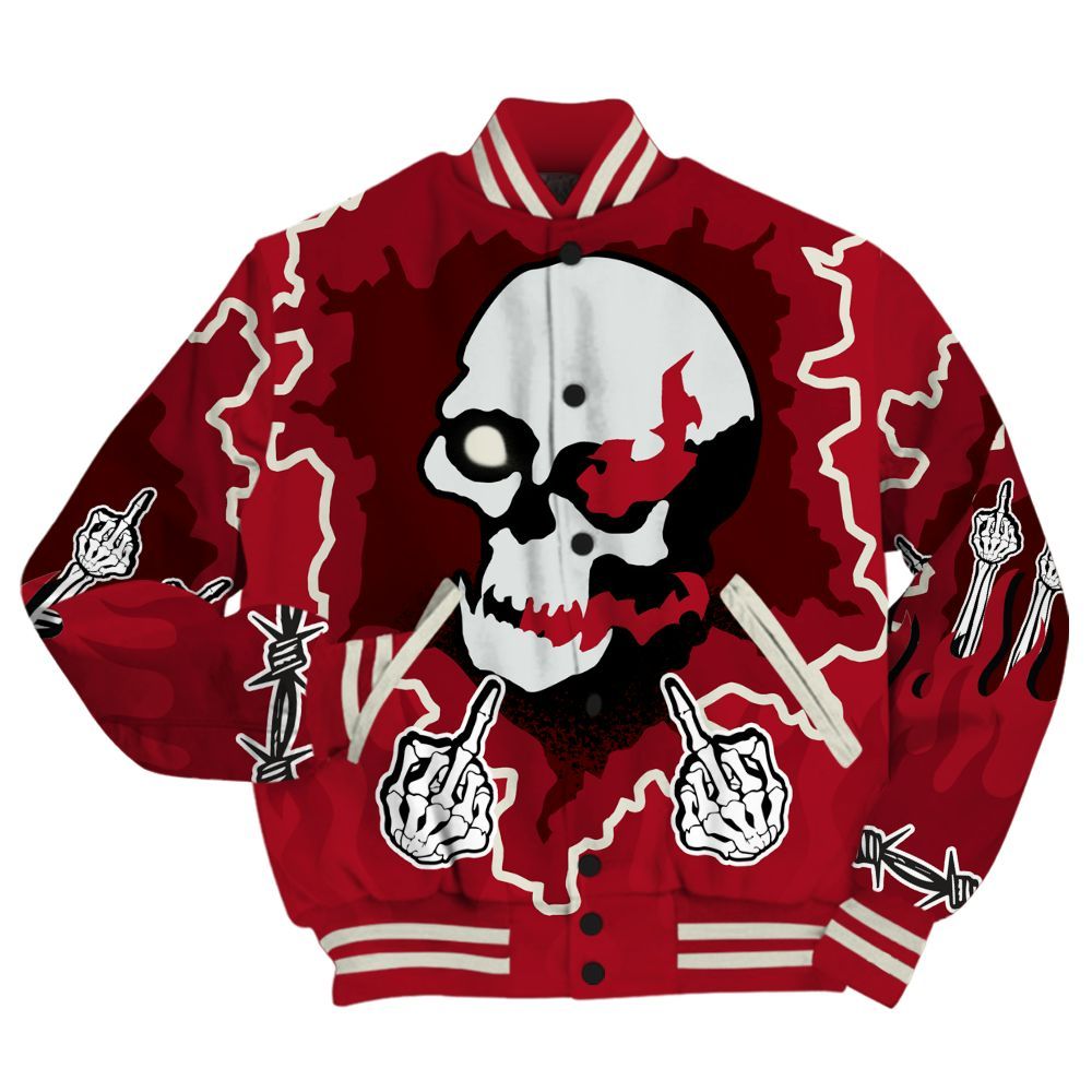 Varsity Jacket To Match 2025 High OG Cinnabar 1s - F Around Find Out Graphic Trapped All Over Print