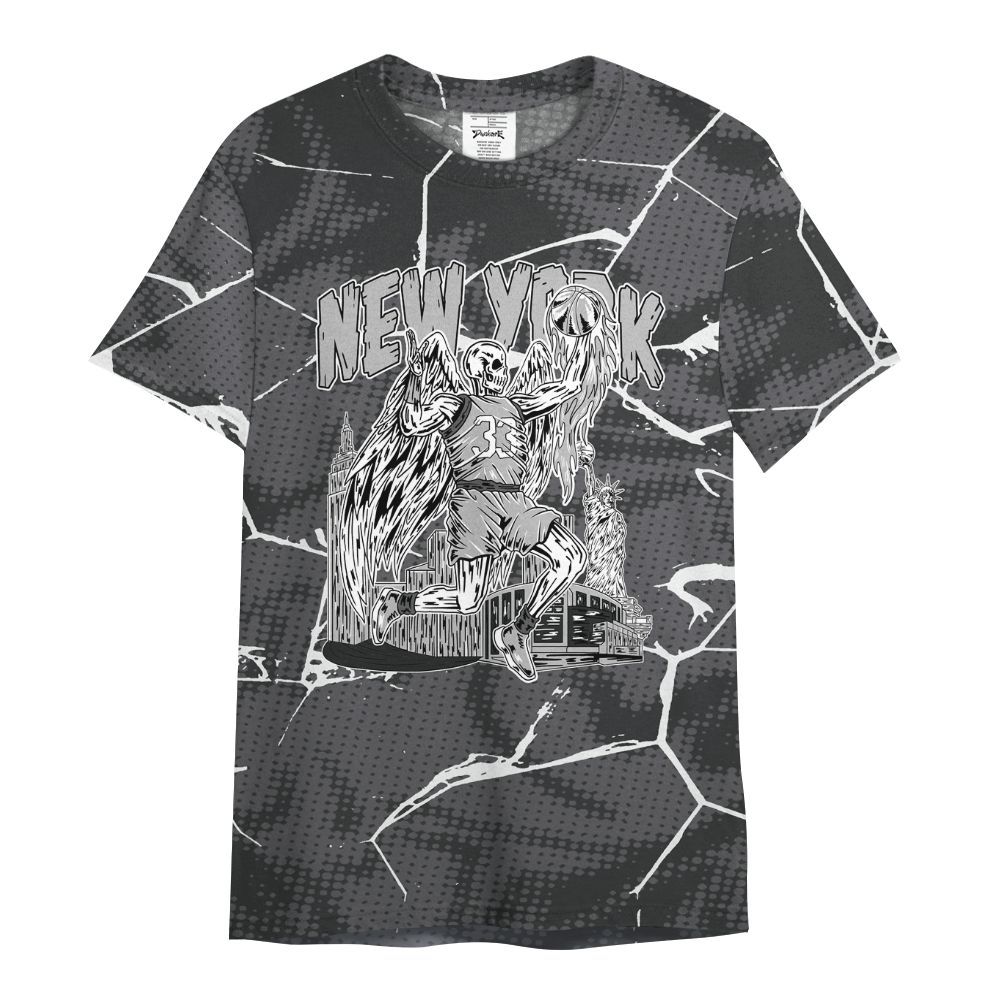 Shirt To Match White Thunder 4s - Ewing Era Skeleton Crack All Over Print
