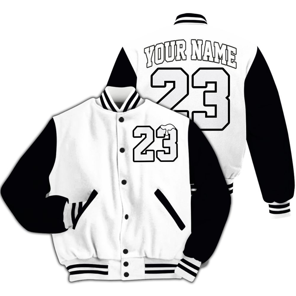 Varsity Jacket To Match Kobe 9 Elite Protro Halo - Custom Name Number 23 Drip All Over Print