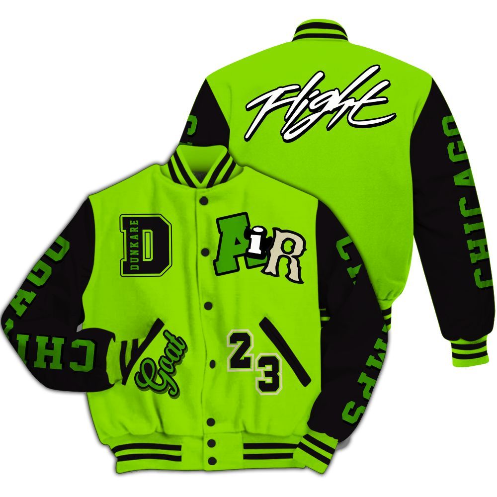Varsity Jacket To Match Electric Green 6s - AIR Number 23 GOAT All Over Print