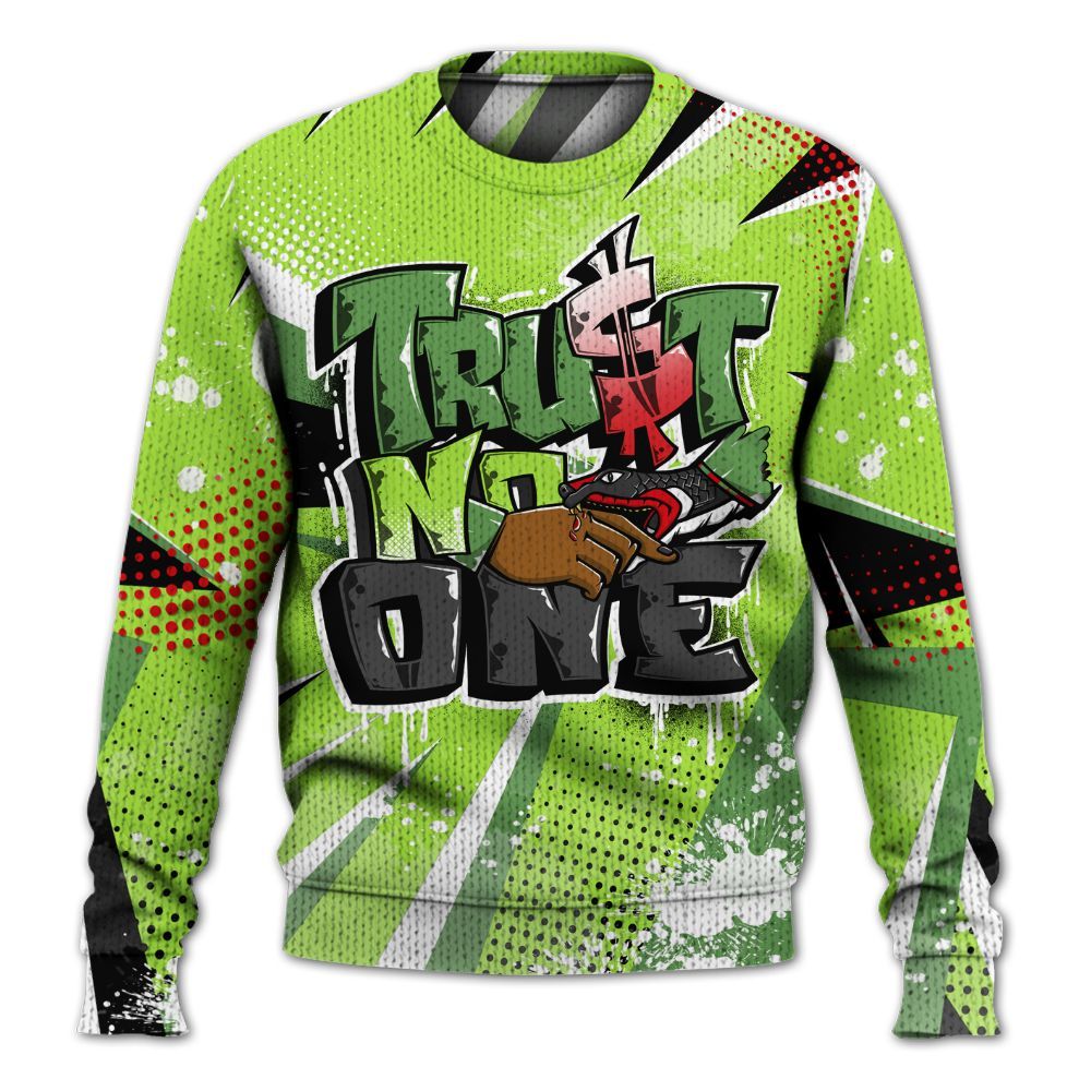Knitted Sweater To Match Kobe 6 SE Grinch - Poly Trust No One Dripping