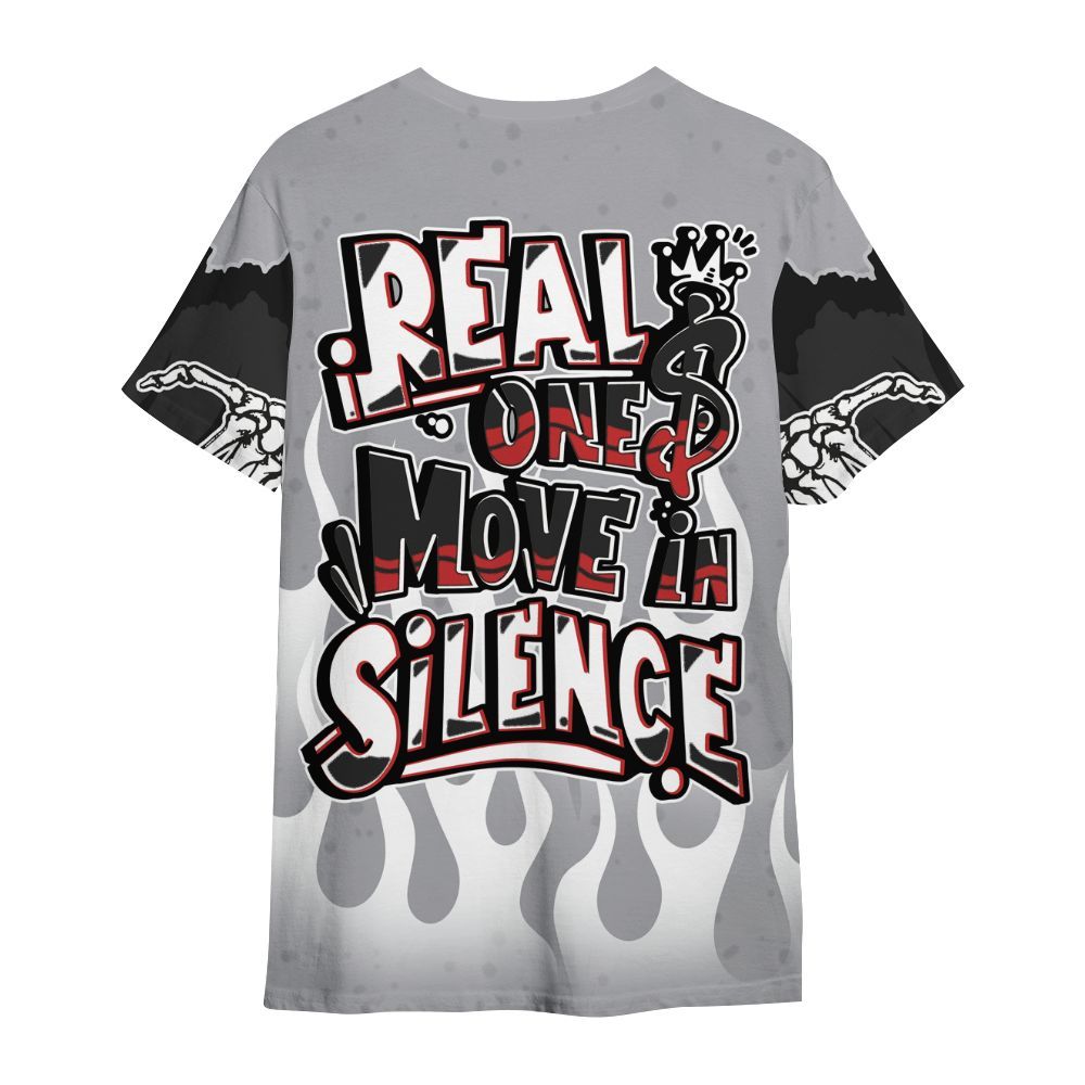 Shirt To Match White Cement 4s - Ones Move In Silence Graphic Trapped All Over Print
