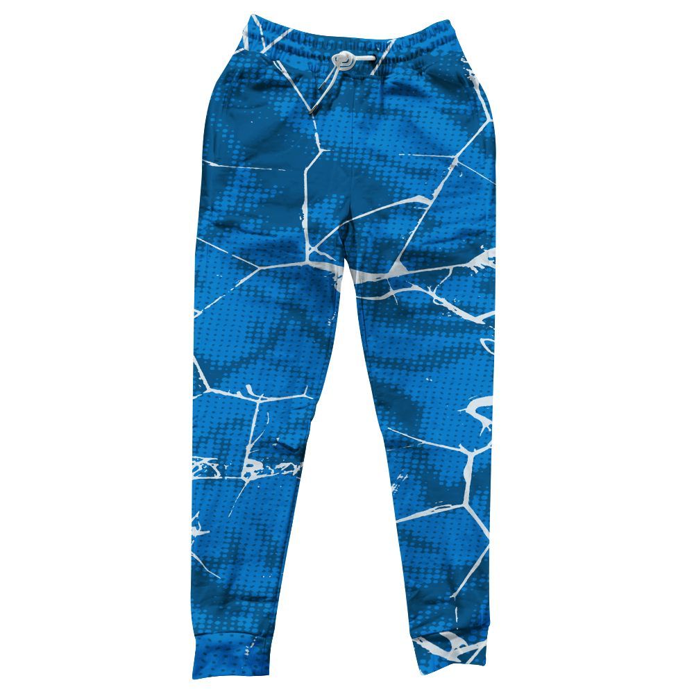 Sweatpant To Match Industrial Blue 4s - Crack Graphic All Over Print