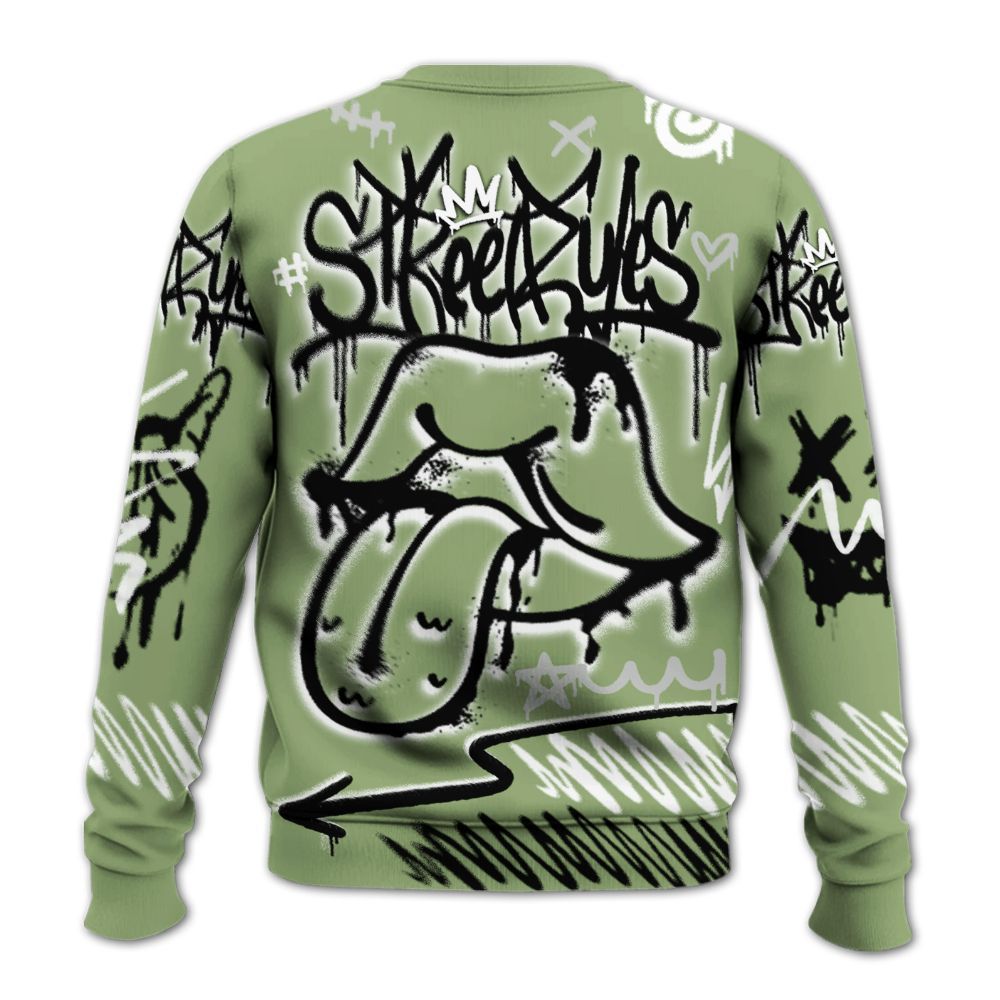 Sweatshirt To Match Oil Green 4s - Break Rules Streetwear All Over Print