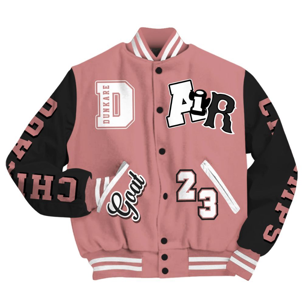 Varsity Jacket To Match Low OG Rust Pink 1s - AIR Number 23 GOAT All Over Print