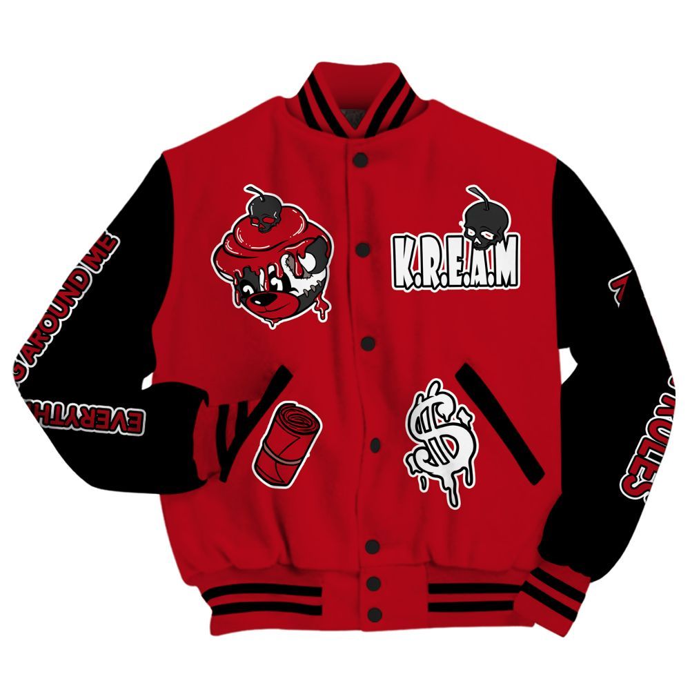 Varsity Jacket To Match Bred Velvet 11s - Loot Bear All Over Print