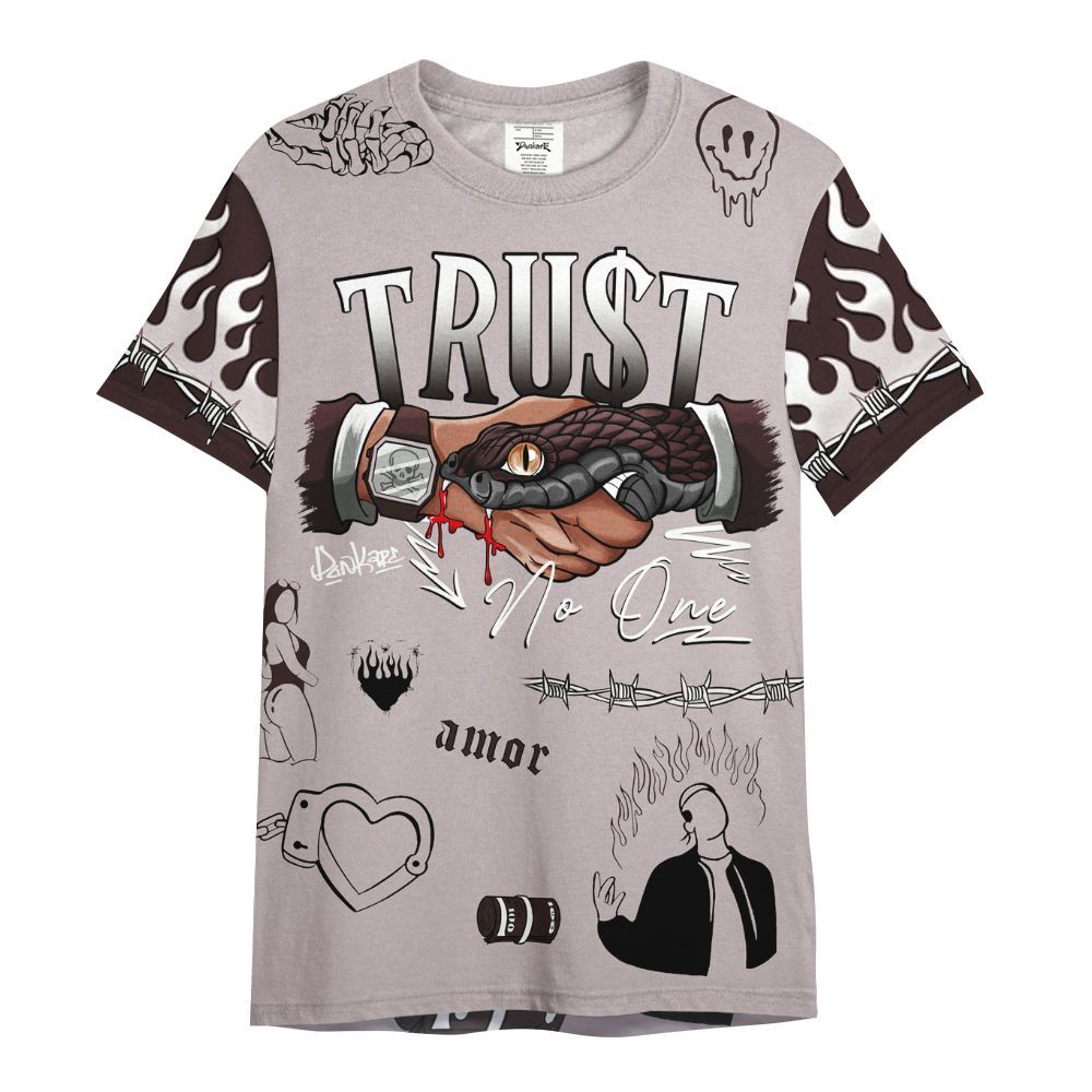 Shirt To Match AMM Air Smokey Mauve 6s - Snake Trust No One All Over Print