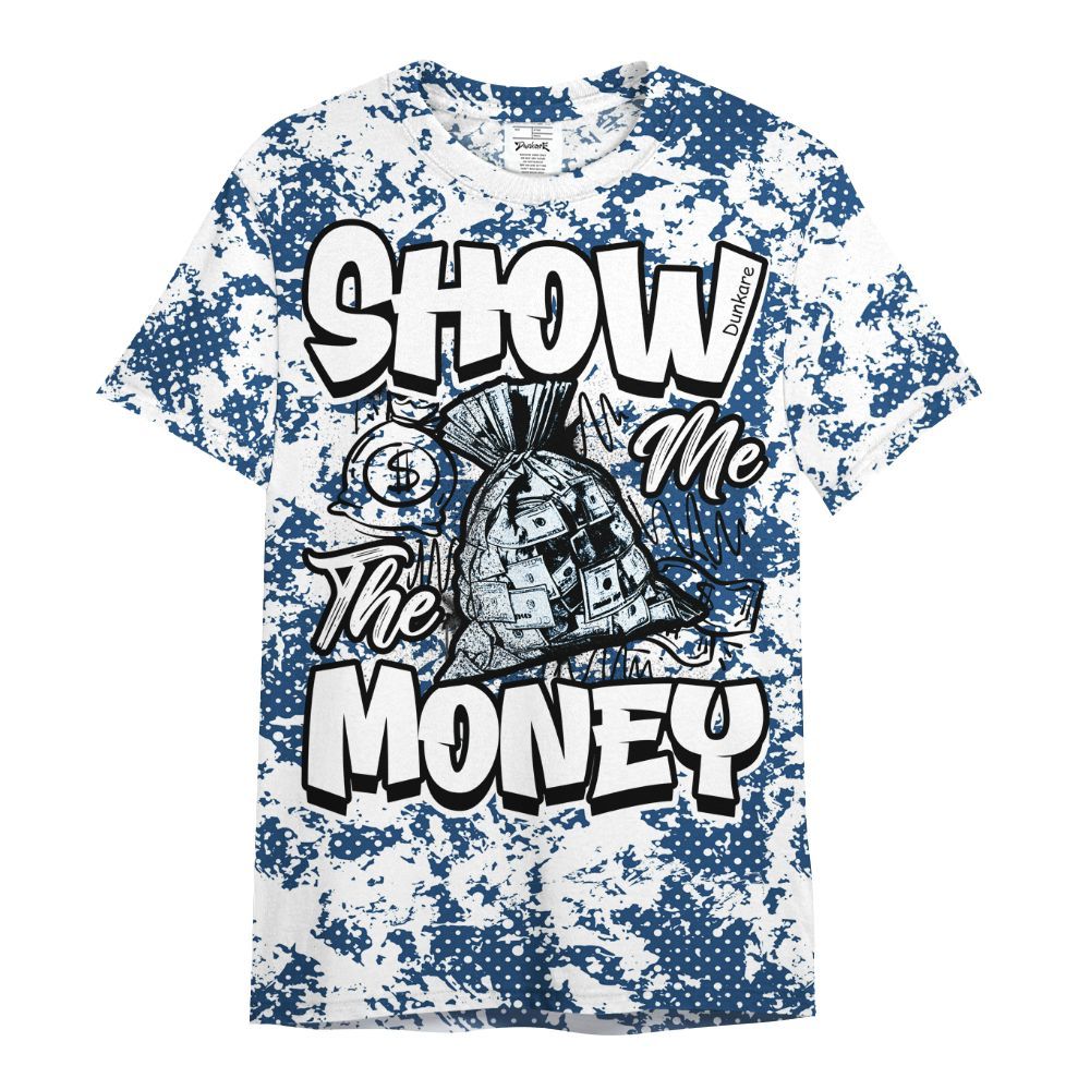 Shirt To Match High OG Midnight Navy 1s - Show Me The Money Retro All Over Print