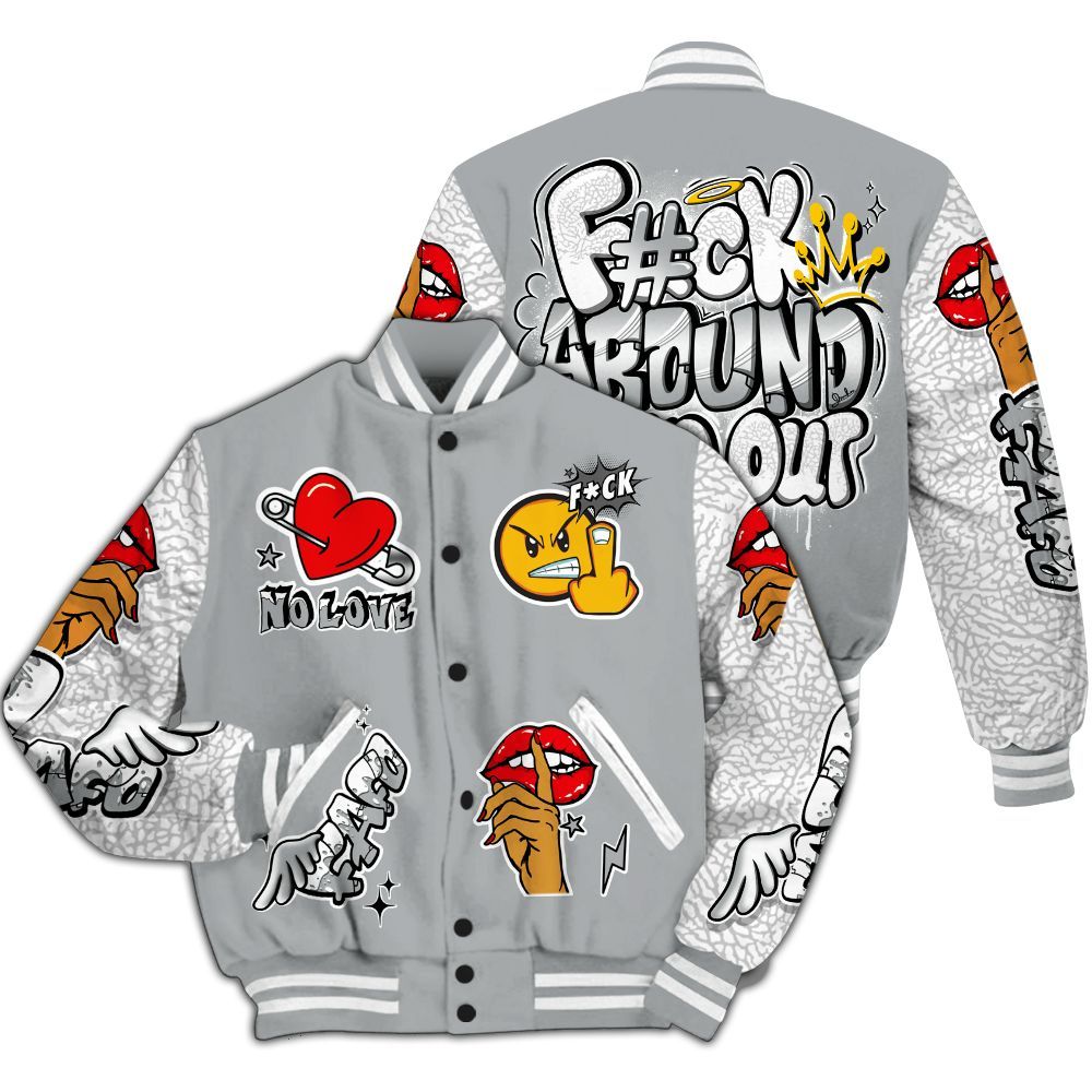 Varsity Jacket To Match Retro Pure Money 3s - FK Around Find Out All Over Print