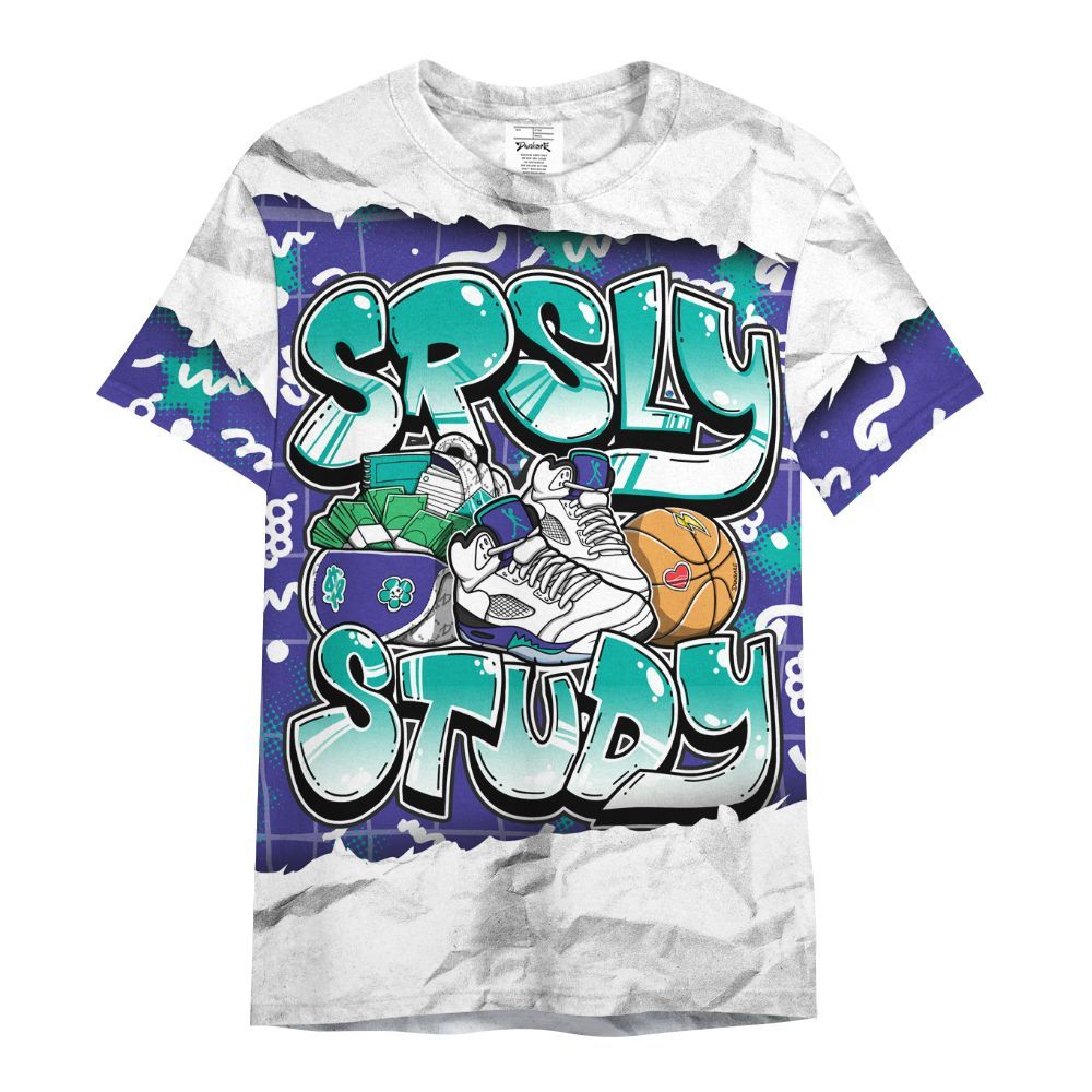 Shirt To Match Retro Grape 5s - SRSLY Study Doodle All Over Print