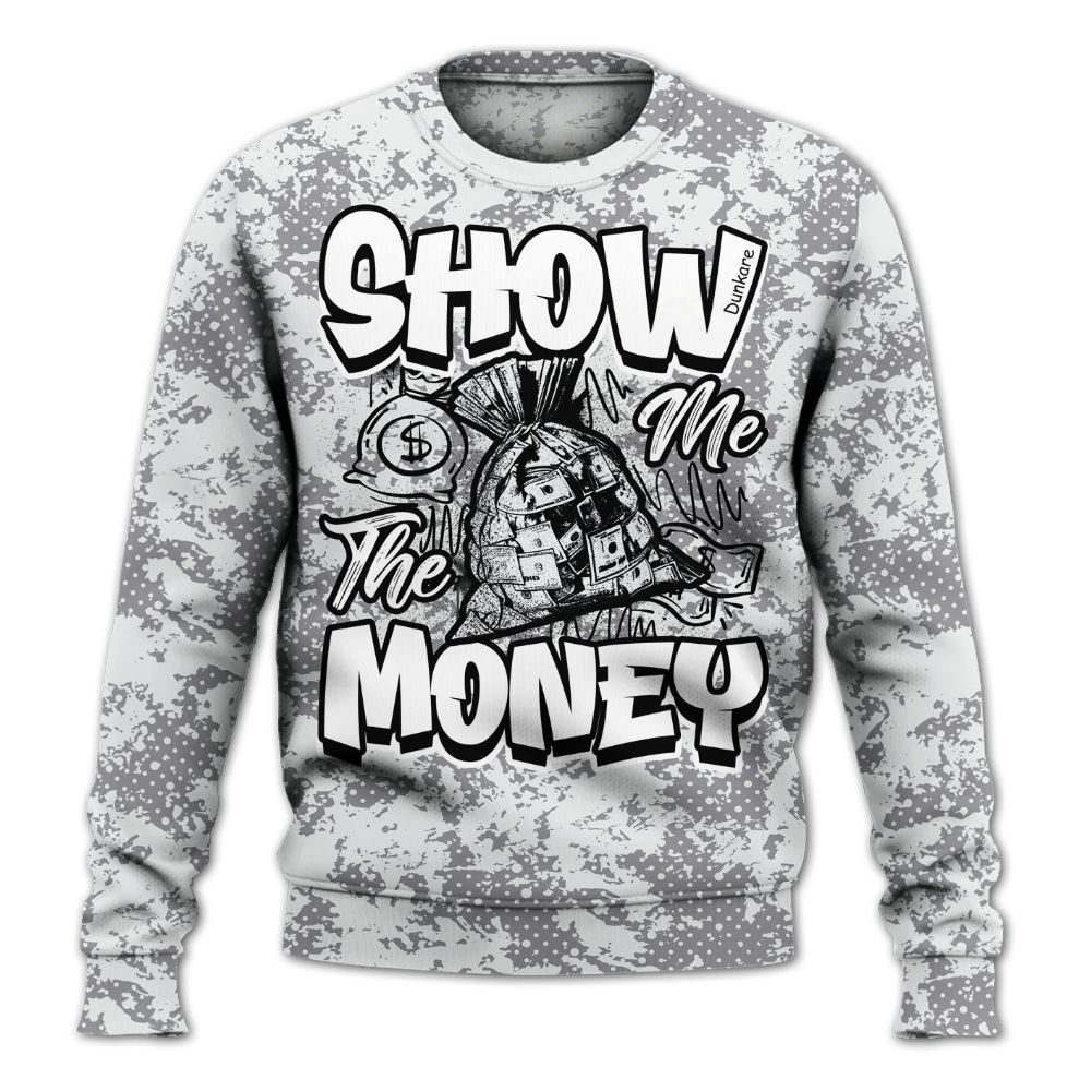 Sweatshirt To Match Low Cement Grey 11s - Show Me The Money Retro All Over Print