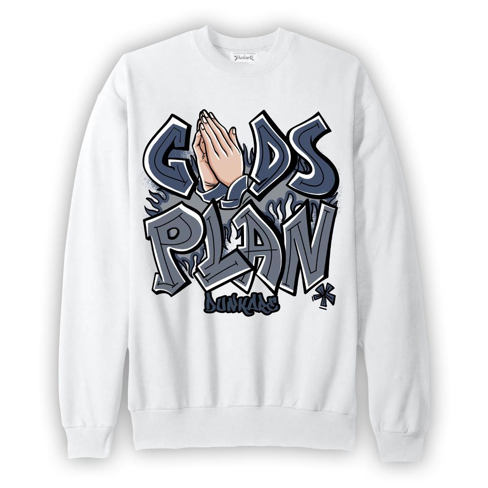 Sweatshirt To match Low Diffused Blue 11s Sweatshirt - Gods Plan Graffiti Graphic