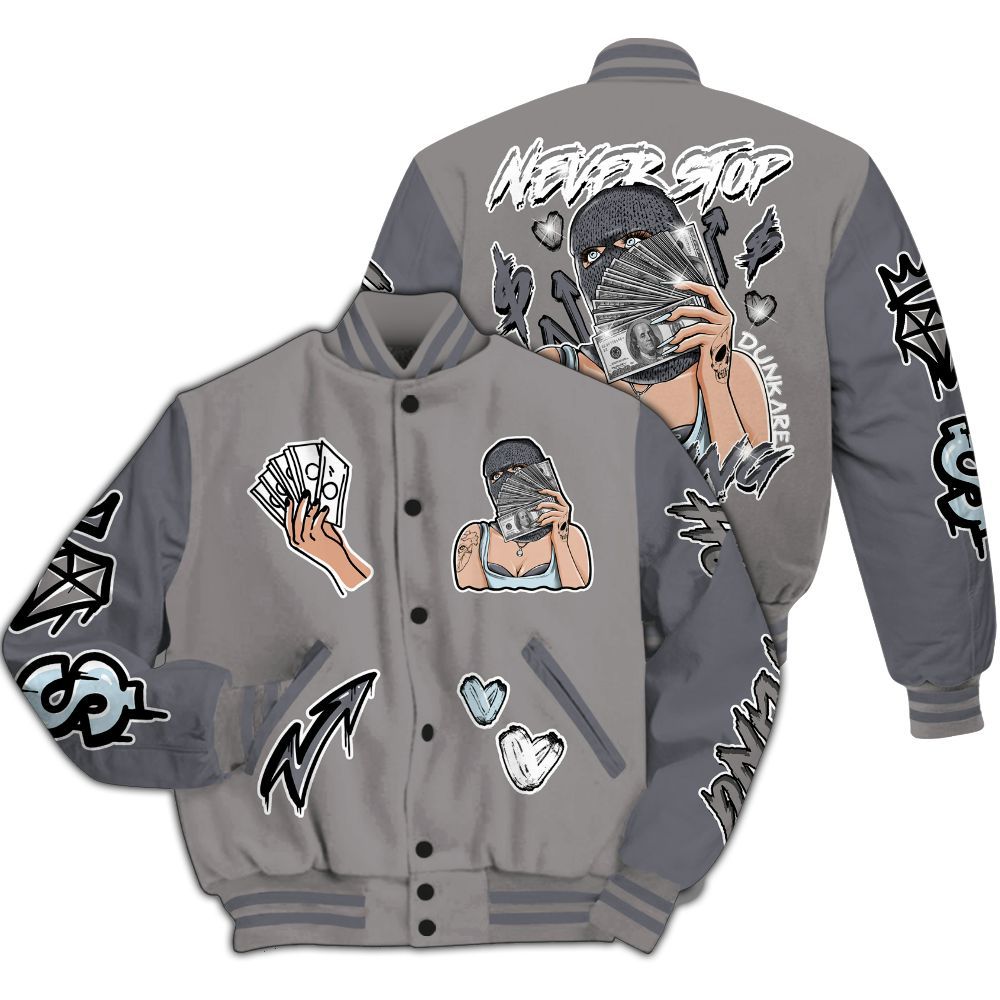 Varsity Jacket To Match Cool Grey 11s - Hustling Unique All Over Print