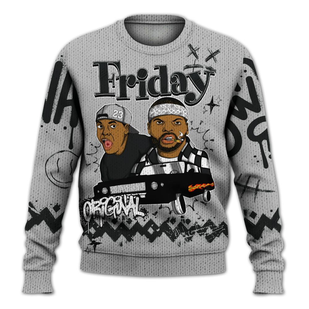 Knitted Sweater To Match Low 85 Metallic Black 1s - Friday Sneaker Crayon