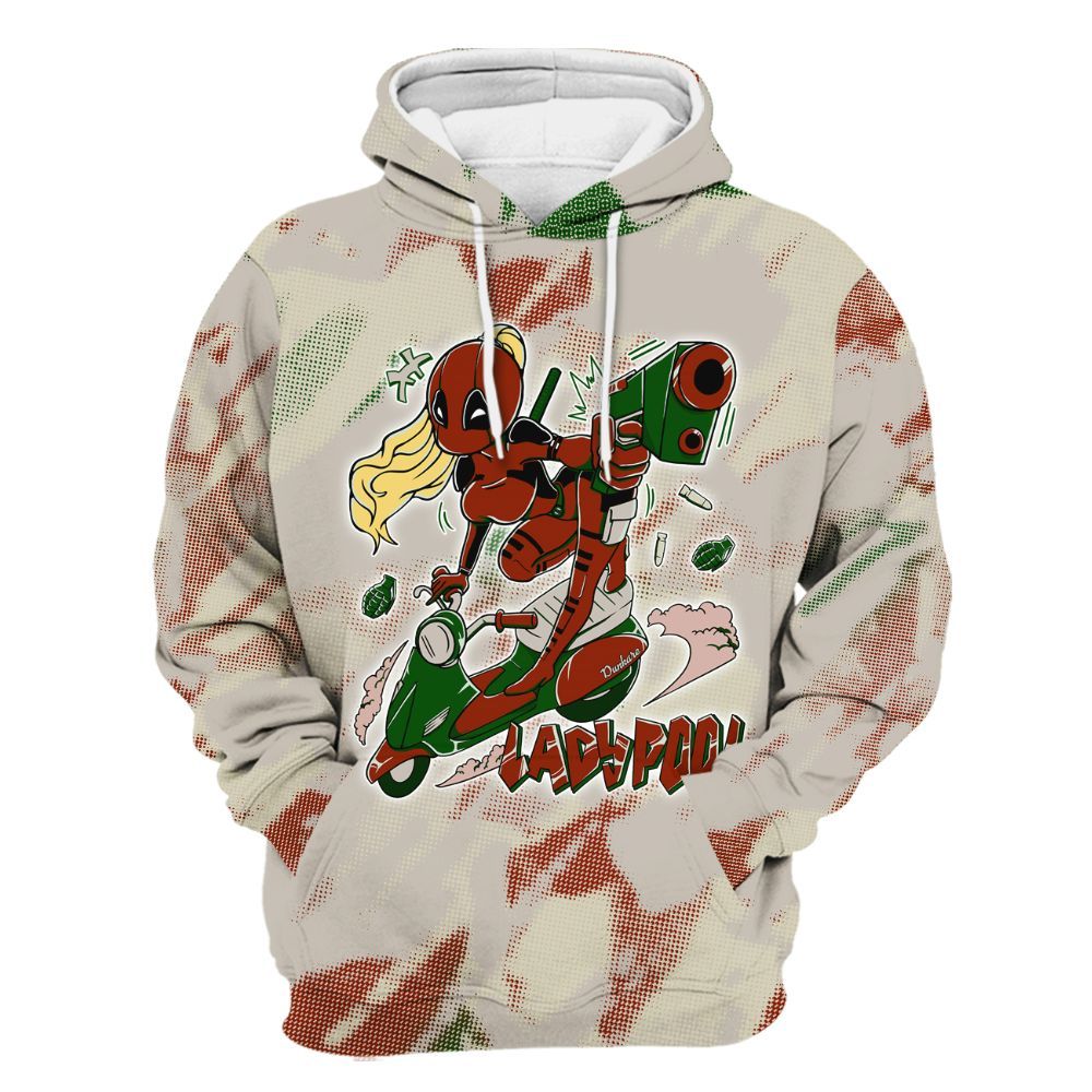 Hoodie To Match El Grito 5s - Lady Pool Cartoon Abstract Halftone All Over Print