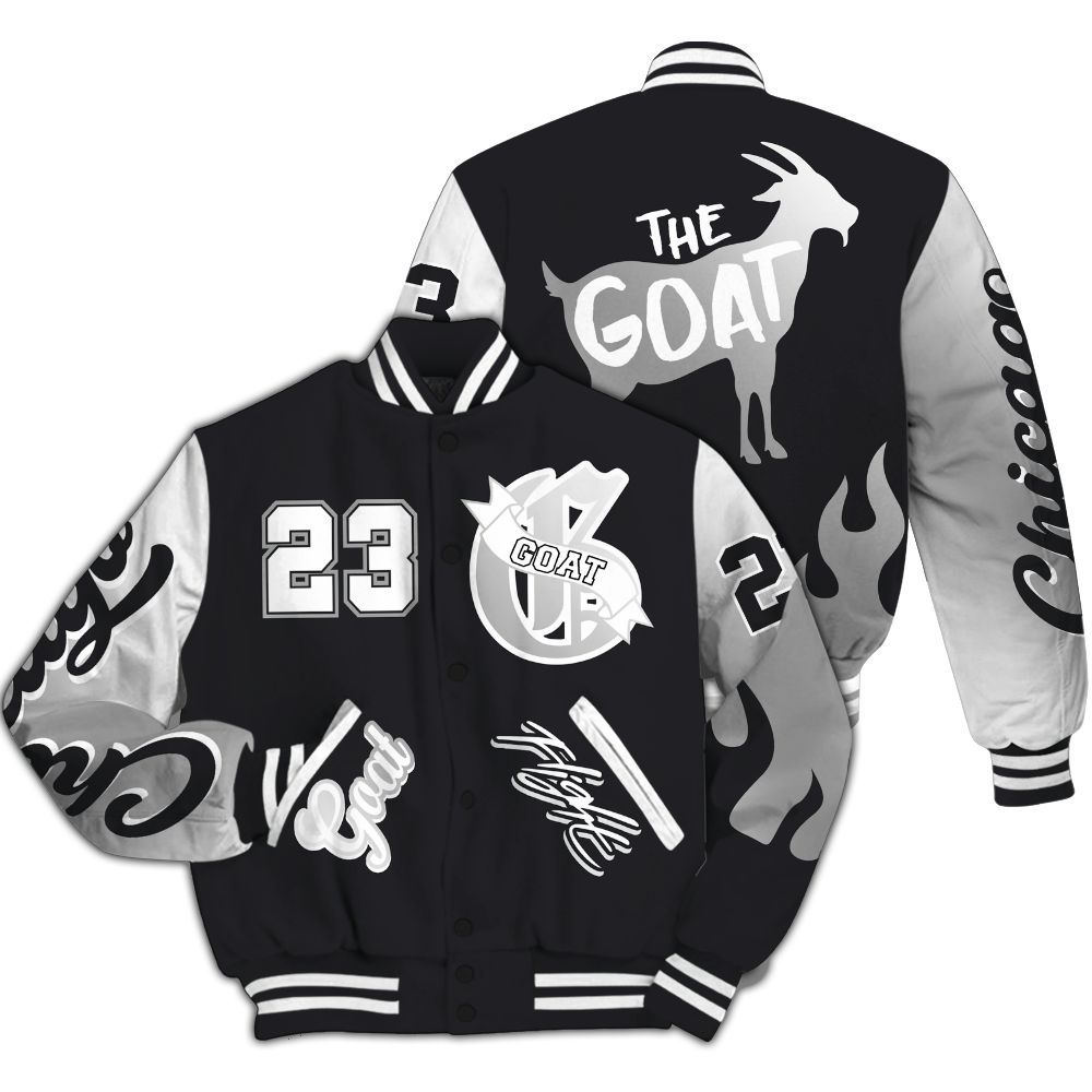 Varsity Jacket To Match Black Patent Low 17s - The G.O.A.T Streetwear All Over Print