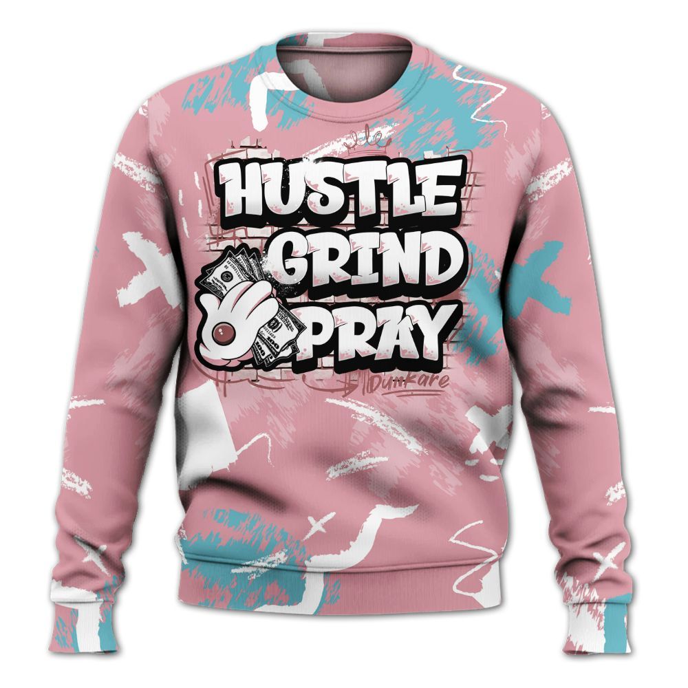 Sweatshirt To Match Doernbecher 6s - Hustle Grind Pray Retro All Over Print