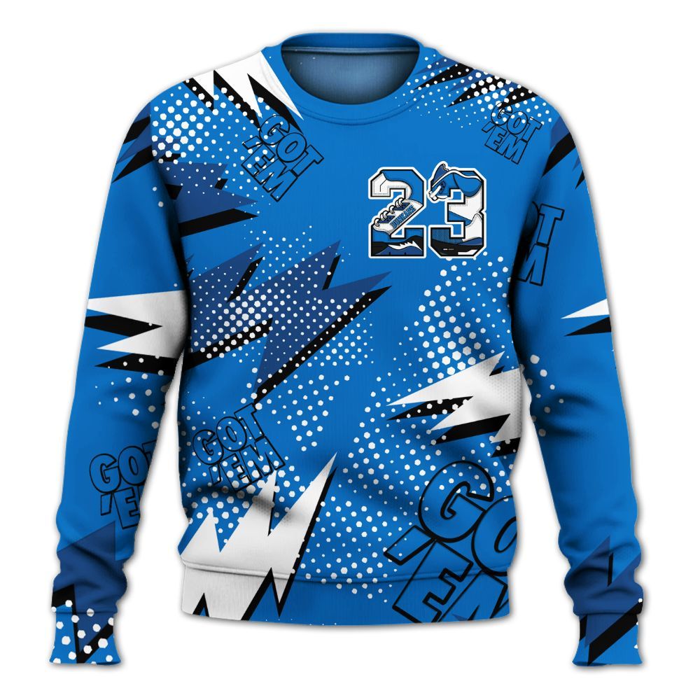 Sweatshirt To Match Blueberry 12s - Custom Name Number 23 5s All Over Print