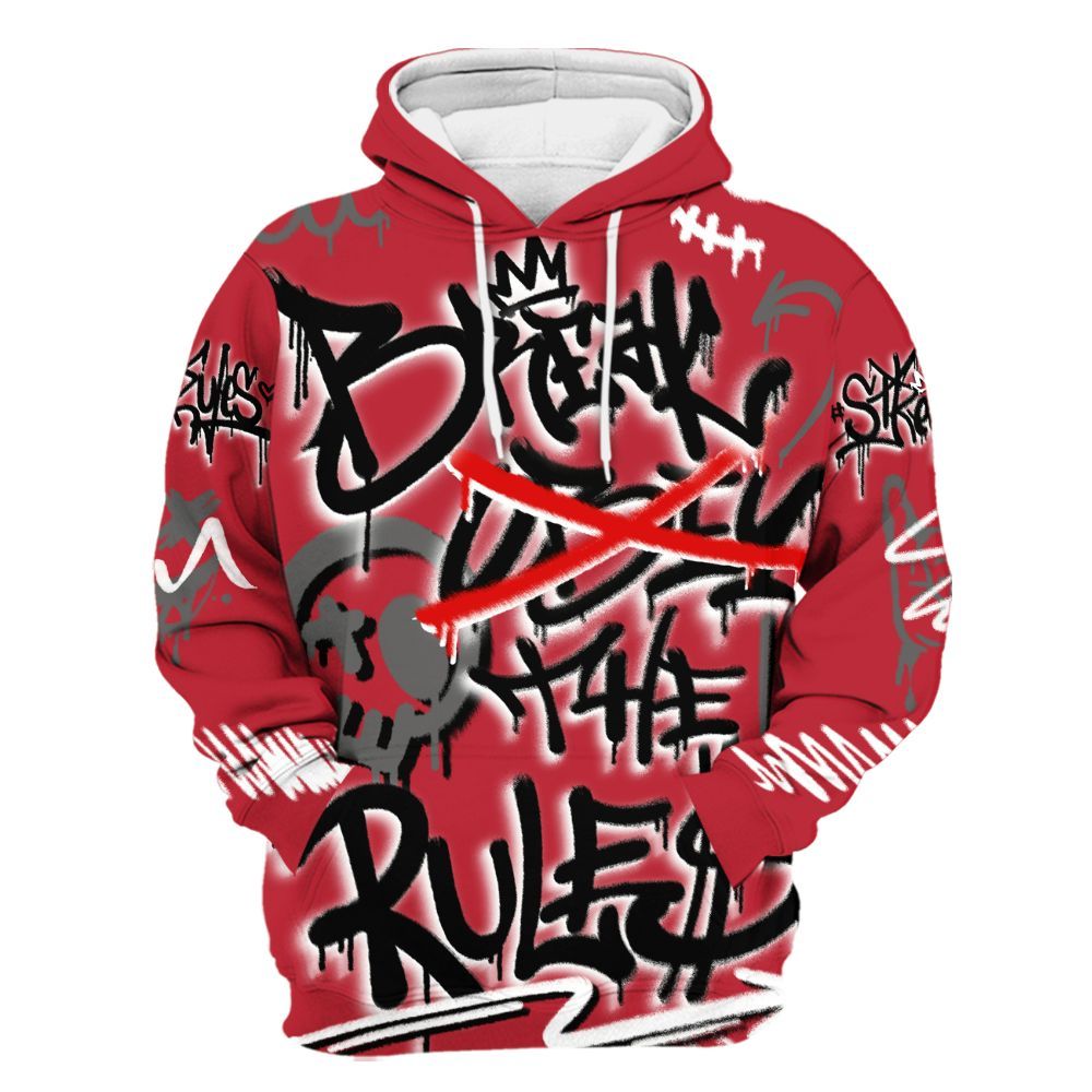 Hoodie To Match Red Flint 13s - Break Rules Streetwear All Over Print