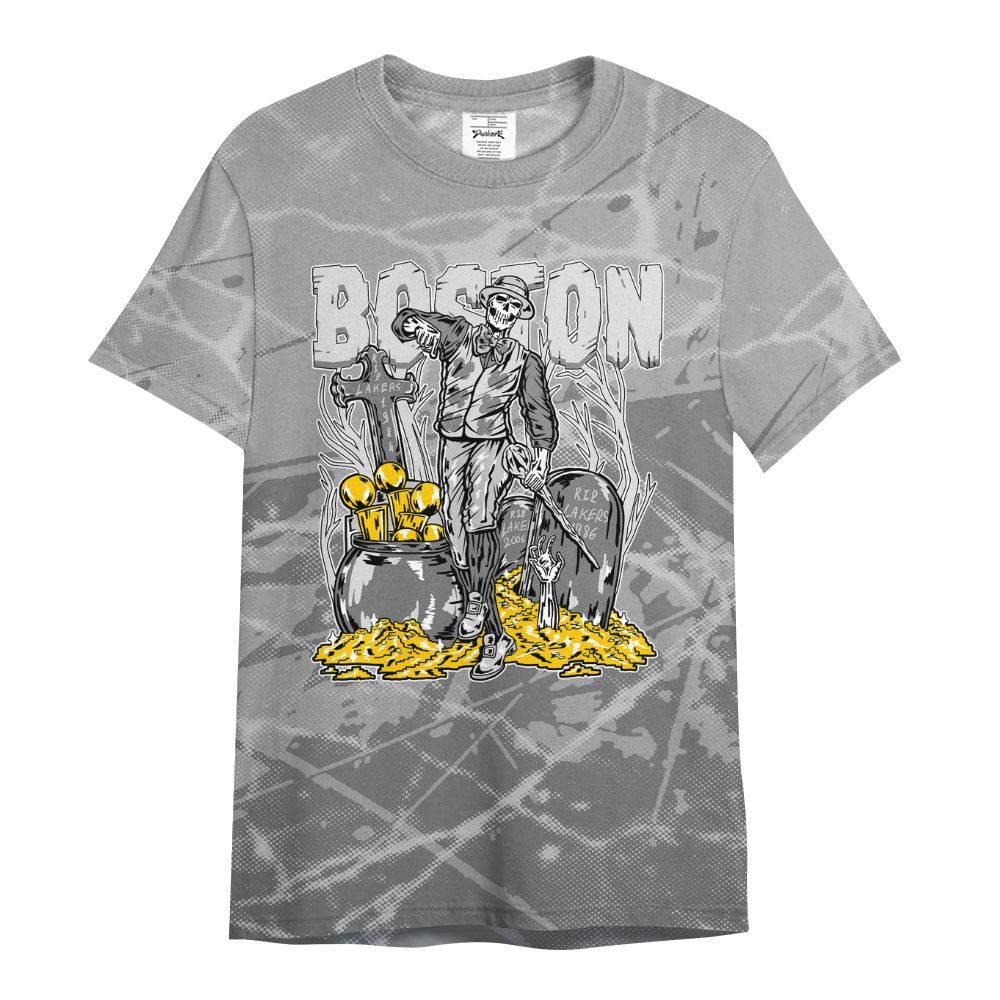 Shirt To Match Black Wolf Grey 12s - Goldrush Skeleton Profound All Over Print