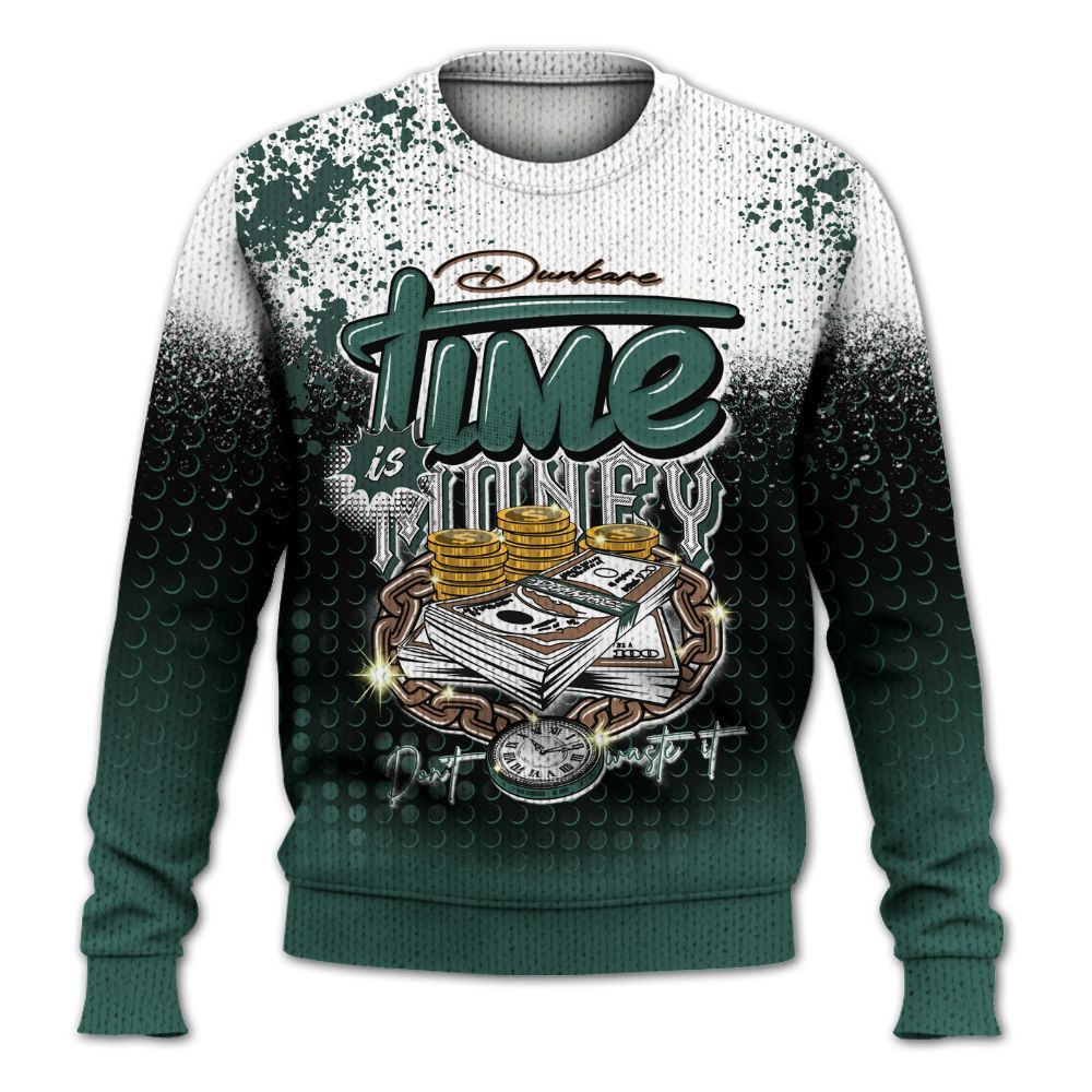 Knitted Sweater To Match Low OG Oxidized Green 1s - Halftone Time Is Money