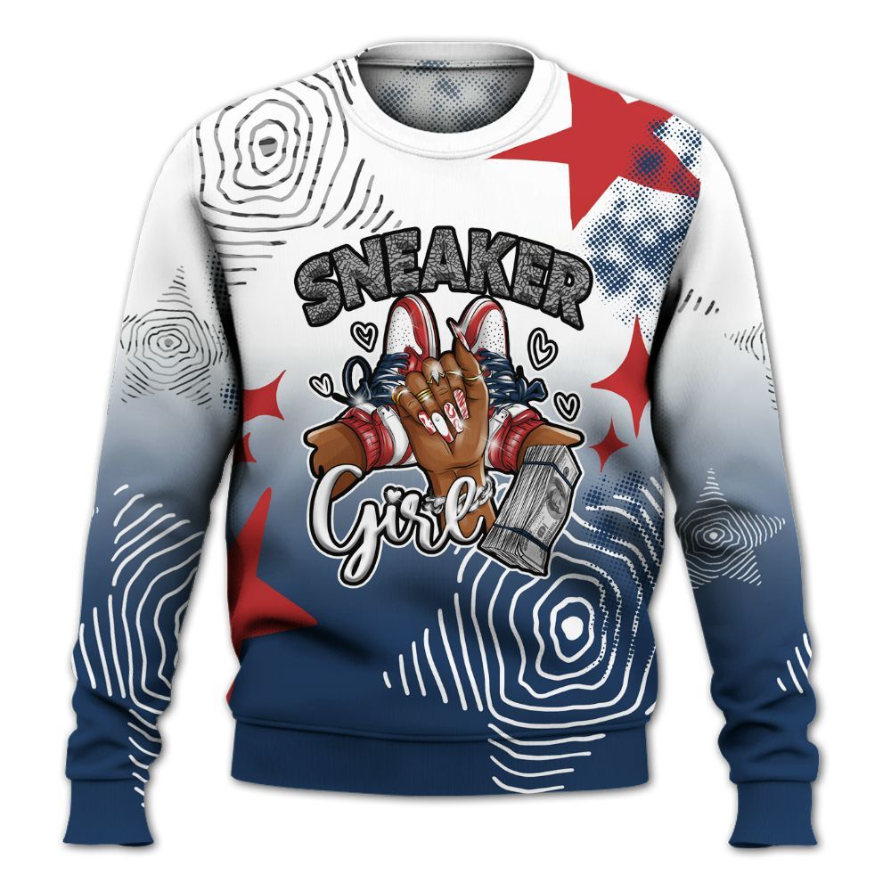 Sweatshirt To Match SP Sport Royal 3s - Sneakerz Girlz Unique Starz All Over Print