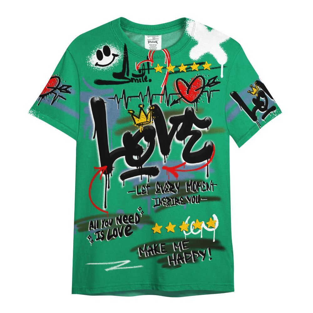 Shirt To Match Foamposite Pro Pine Green 2025 - Happy Love Beats Graffiti Streetwear All Over Print