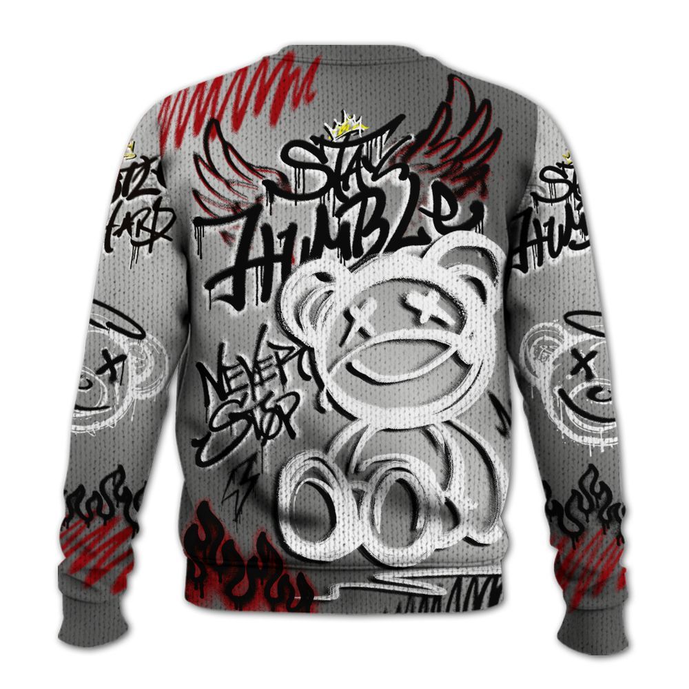 Knitted Sweater To Match Metallic Silver 14s - Humble Drip Streetwear Graffity