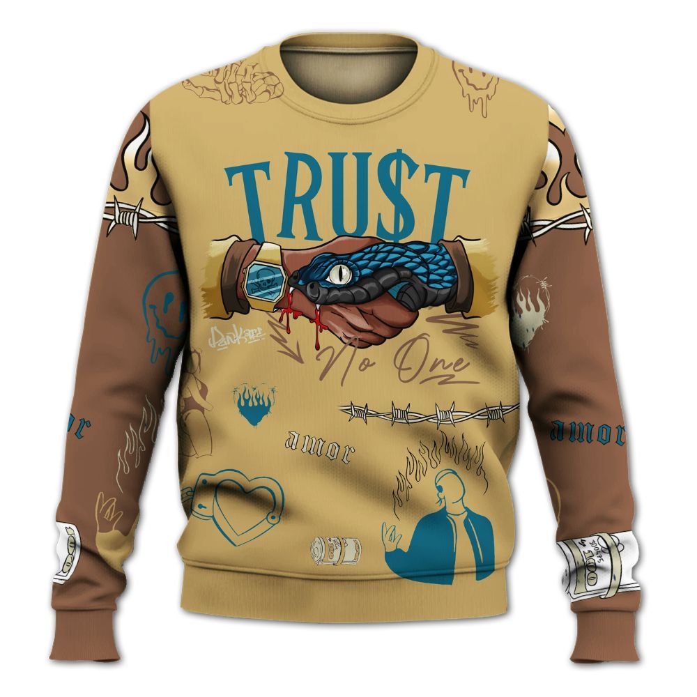 Sweatshirt To Match Retro Cacao Wow 4s - Snake Trust No One All Over Print