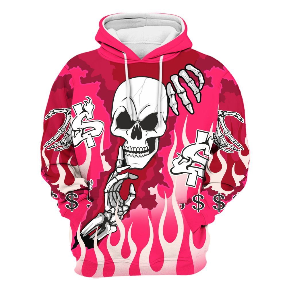 Hoodie To Match A'One Pink Aura - Ones Move In Silence Graphic Trapped All Over Print