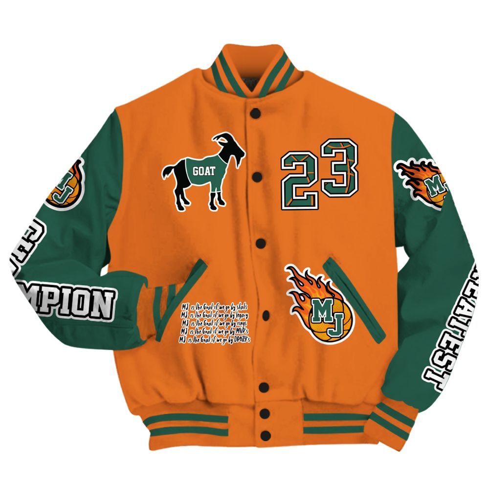 Varsity Jacket To Match Dunk Low Ceramic - 23 G.0.A.T Jump Up Basketball All Over Print