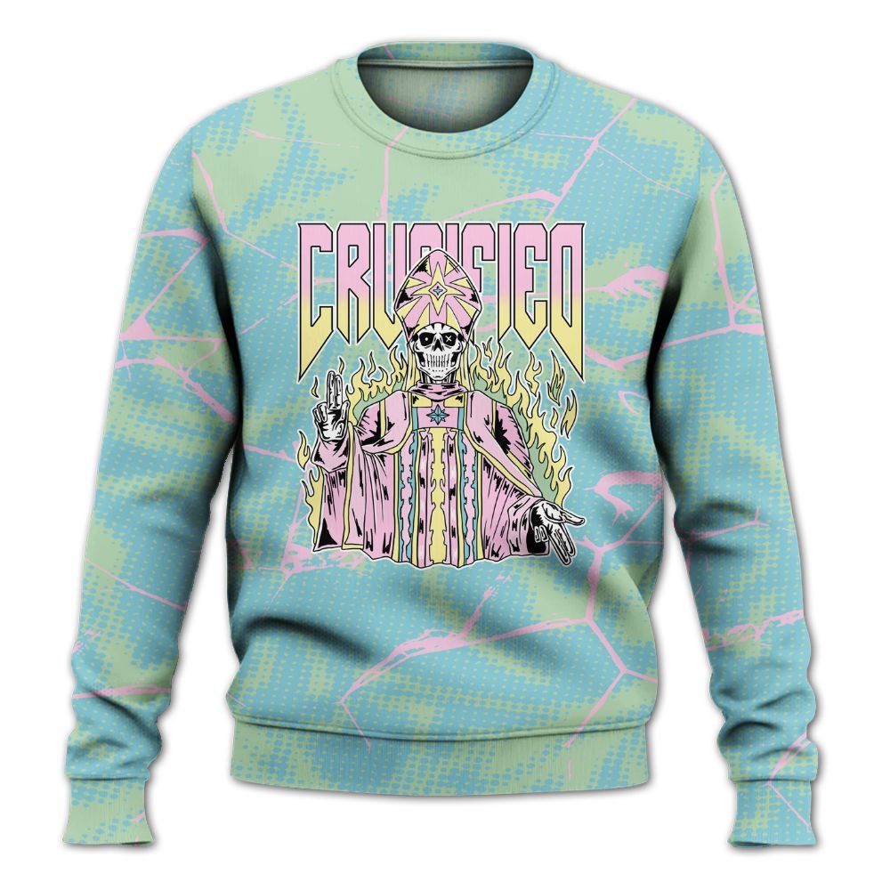 Sweatshirt To Match SB Dunk Low Visty - Crucified Skeleton Crack All Over Print