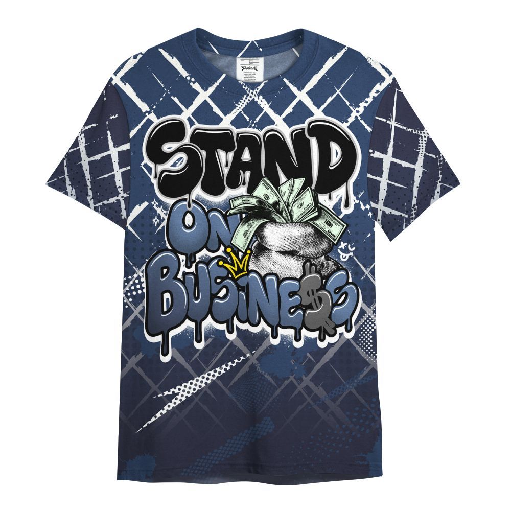 Shirt To Match Low 85 Metallic Blue 1s - Halftone Stand Business Dripping All Over Print
