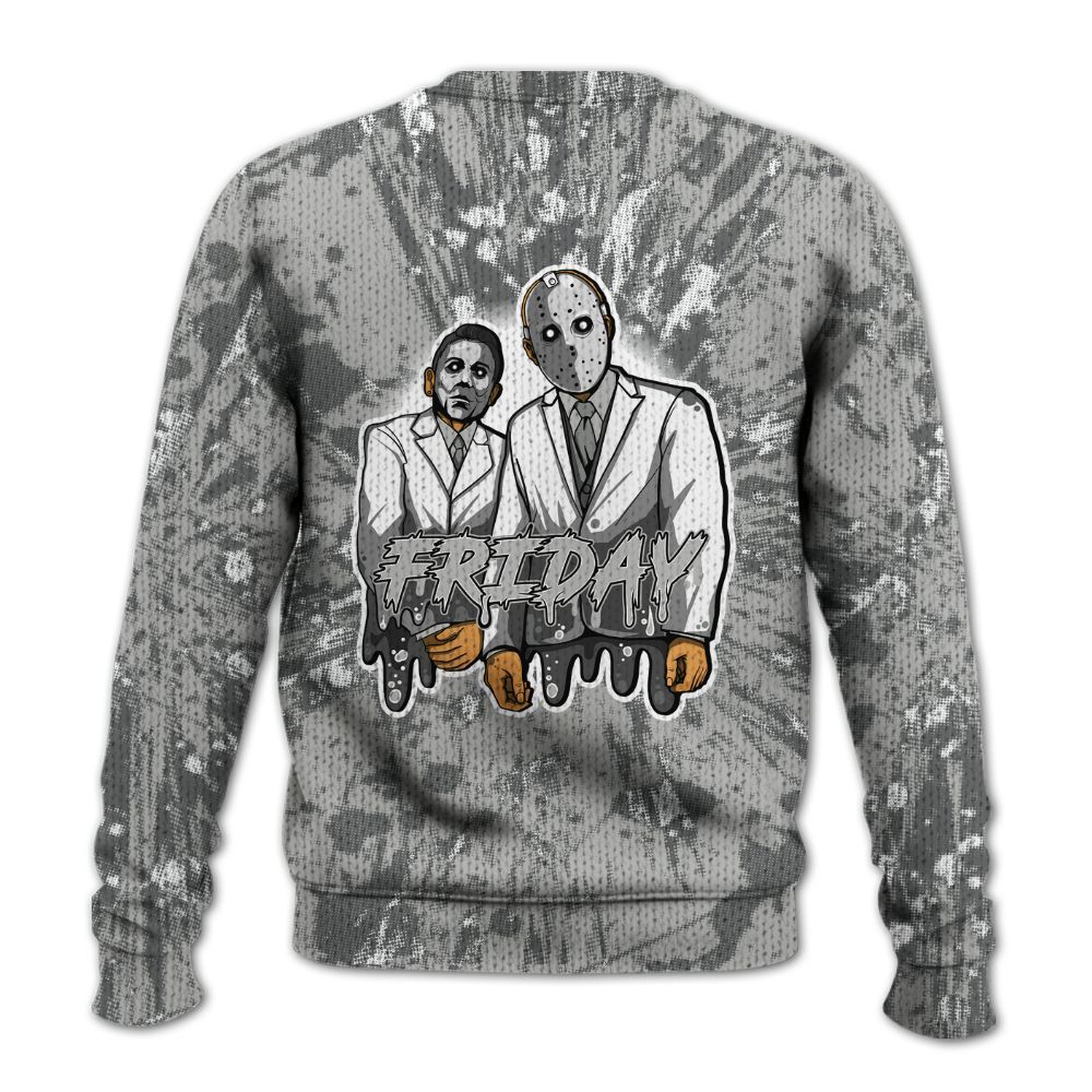 Knitted Sweater To Match Retro Wet Cement 4s - Friday Halloween Graphic Luxury