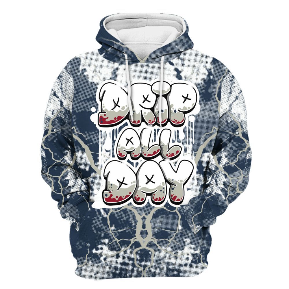 Hoodie To Match White Midnight Navy 6s - DRIPPIN Days Graphic Halloween All Over Print