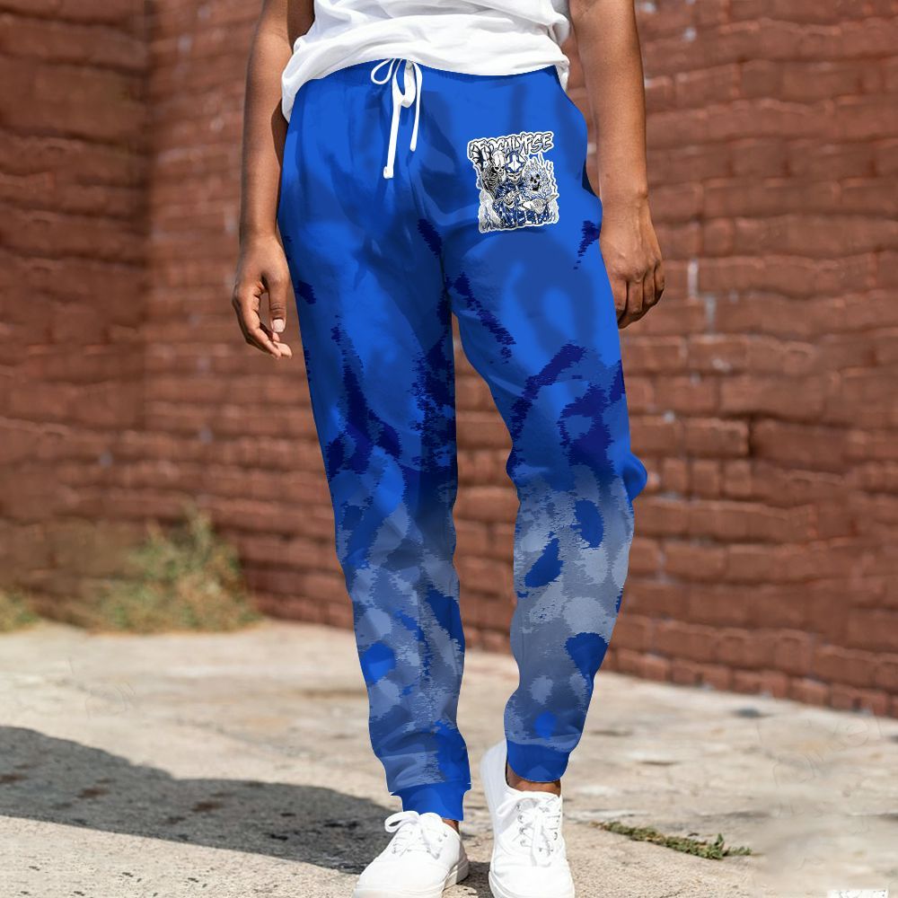 Sweatpant To Match Air Foamposite One Royal - Apocalypse Skeleton Burn All Over Print