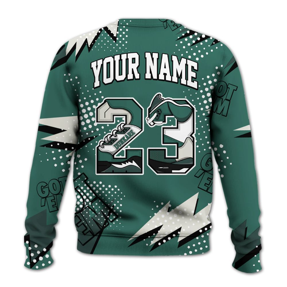 Sweatshirt To Match RM Oxidized Green 4s - Custom Name Number 23 5s All Over Print