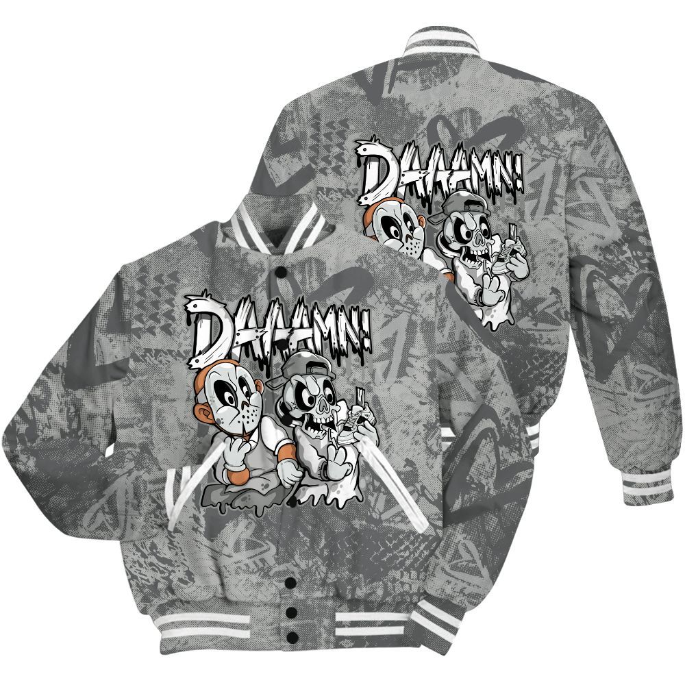 Varsity Jacket To Match Retro Wet Cement 4s Shirt - Damn Shoe Graphic Heart Grunge All Over Print