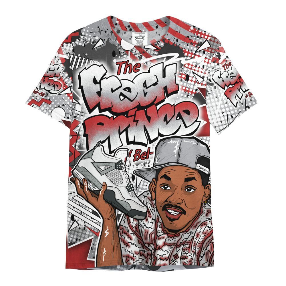 Shirt To Match White Cement 4s - Fresh Sneaker 90s All Over Print