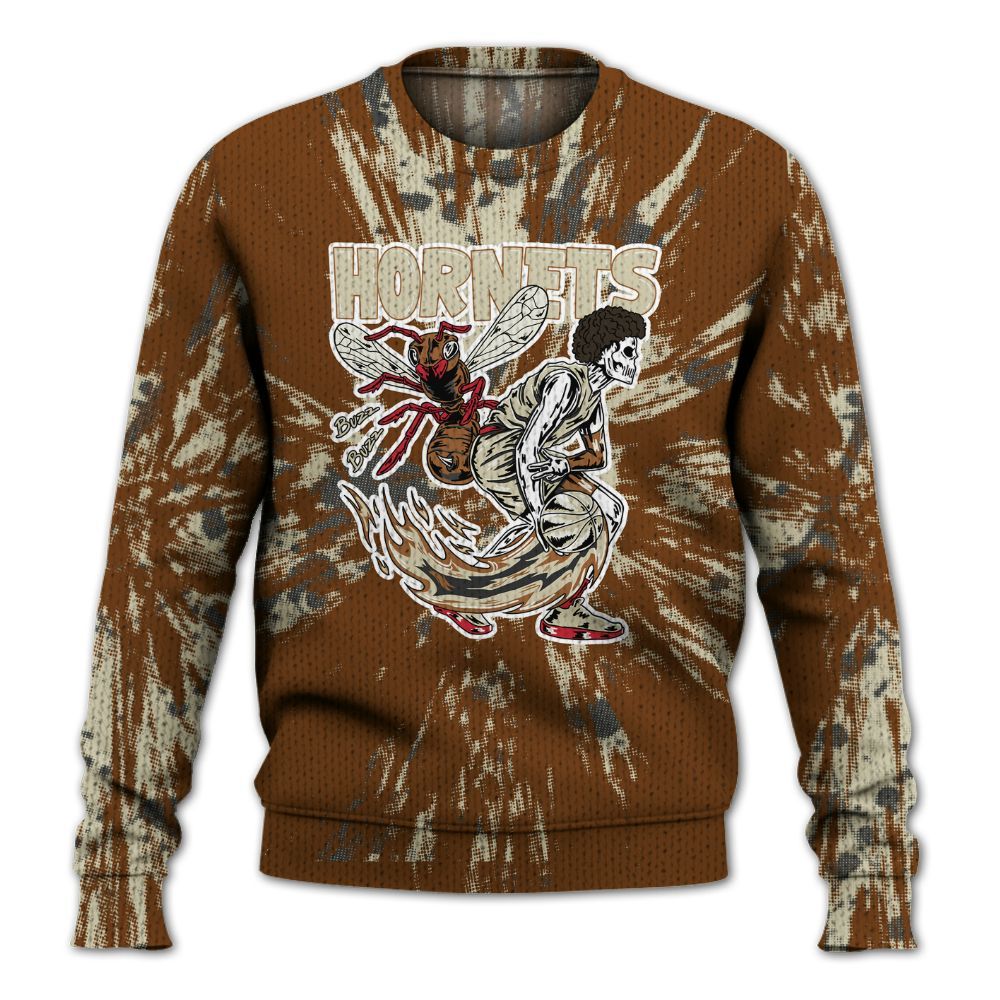 Knitted Sweater To Match Archaeo Brown 5s - Hornets Skeleton Luxury
