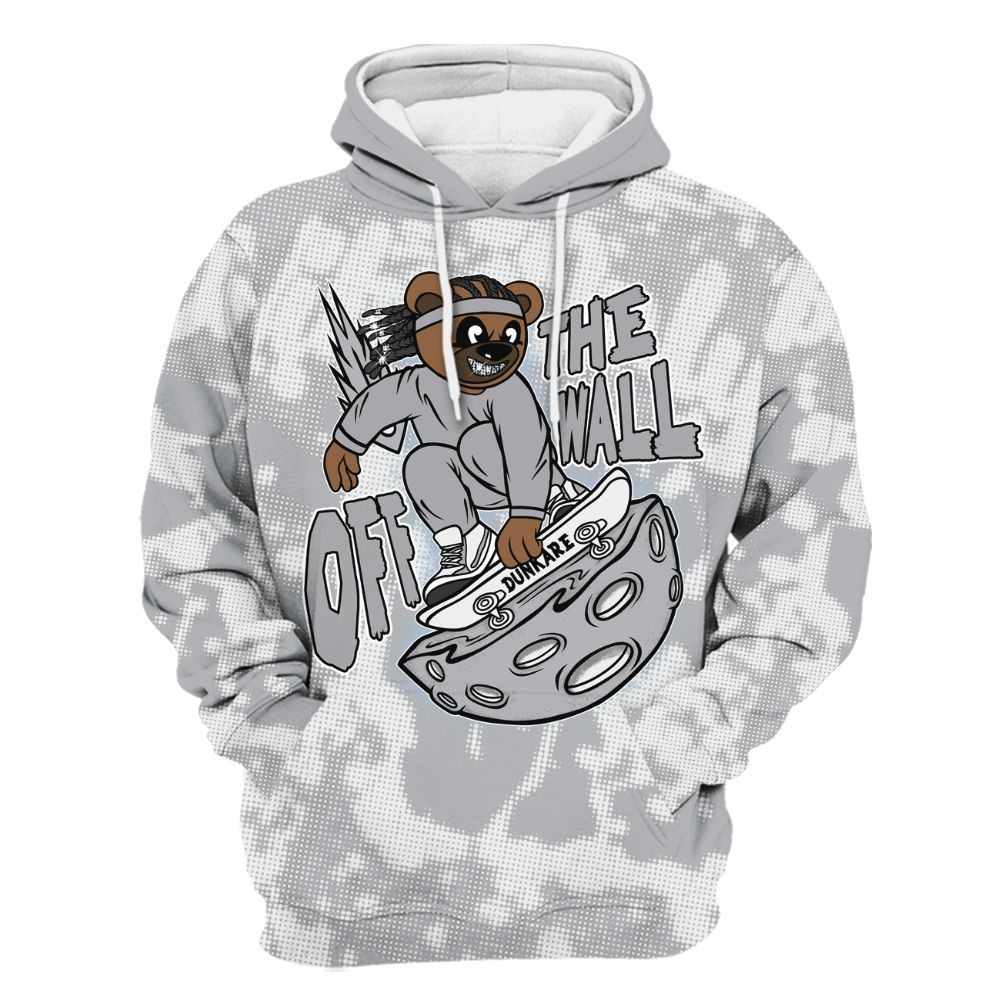 Hoodie To Match Low OG Wolf Grey 1s - Quirky Bear Street All Over Print