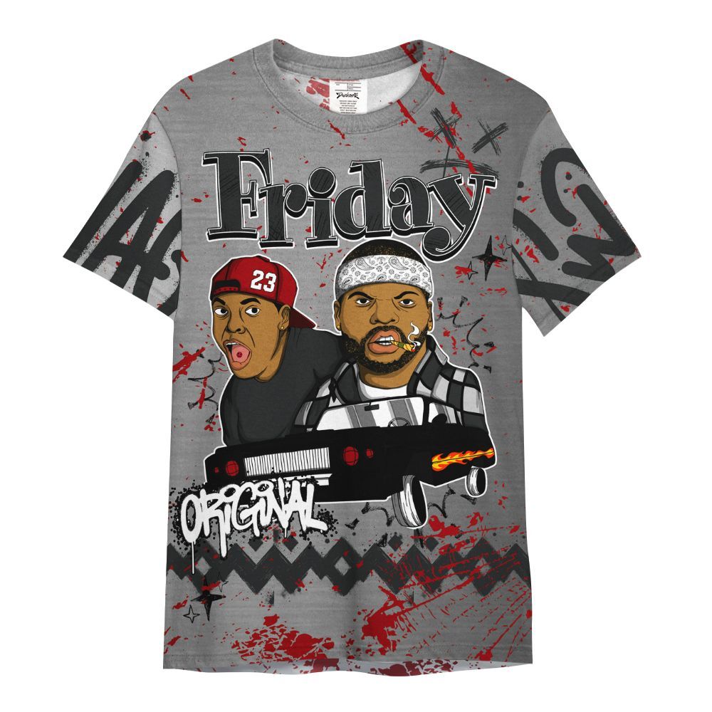 Shirt To Match Metallic Silver 14s - Friday Sneaker Crayon All Over Print