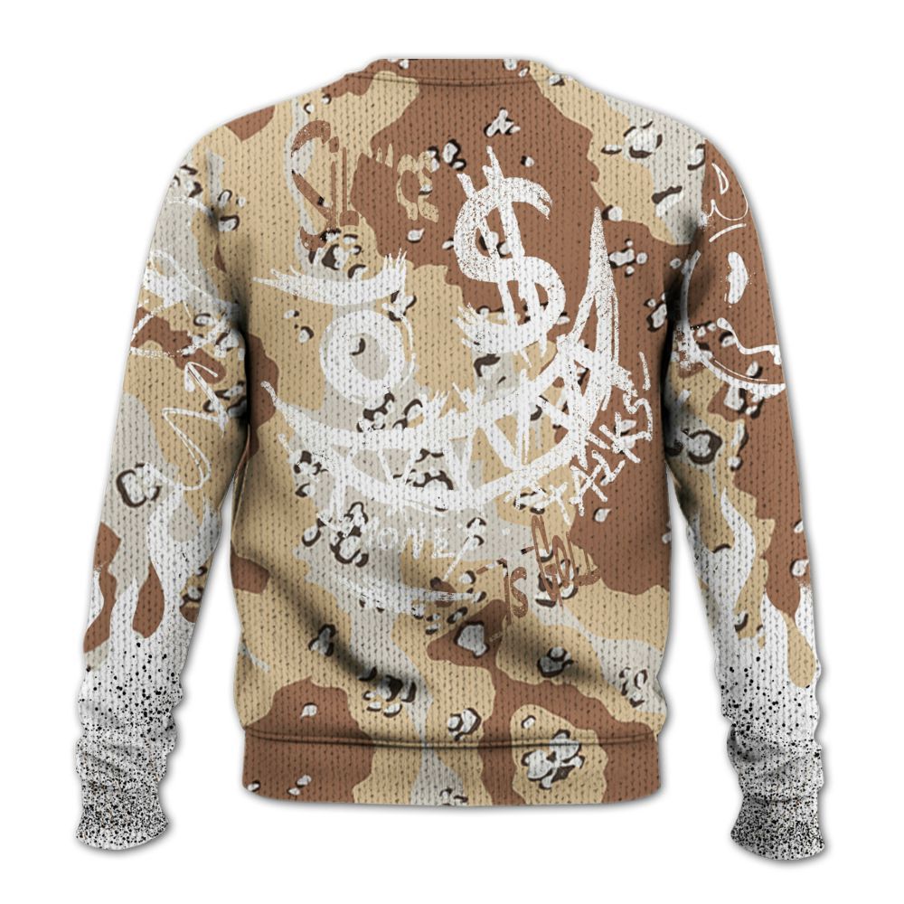 Knitted Sweater To Match Desert Camo 3s - Mouth Burning Street Style